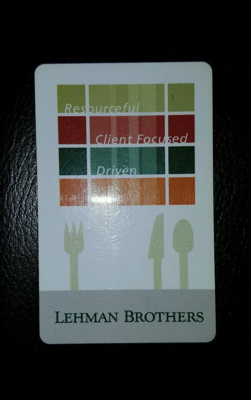 lehman brothers dining card