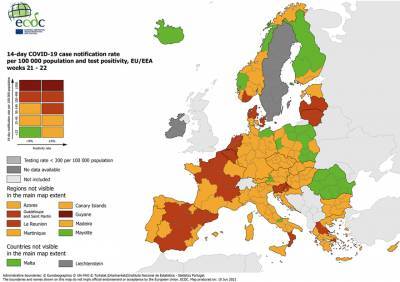 Χάρτης ECDC: Περισσότερο «κίτρινο», παρά «κόκκινο» στην Ελλάδα