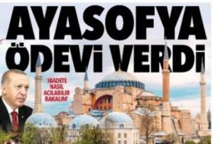 Hurriyet: Ο Ερντογάν θέλει τζαμί-μουσείο την Αγιά Σοφιά