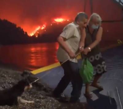 Φωτιά-Εύβοια: Συγκλονιστικό βίντεο του Skynews από την εκκένωση της Λίμνης