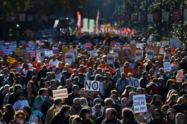 Μεγάλες διαδηλώσεις κατά της λιτότητας στη Μαδρίτη