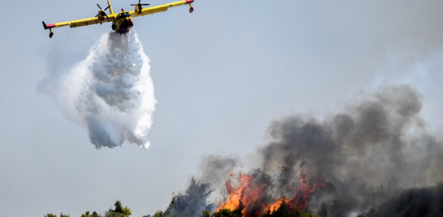 Πυρκαγιά από κεραυνό στο Γραμματικό του Μαραθώνα-Σηκώθηκαν και εναέρια μέσα