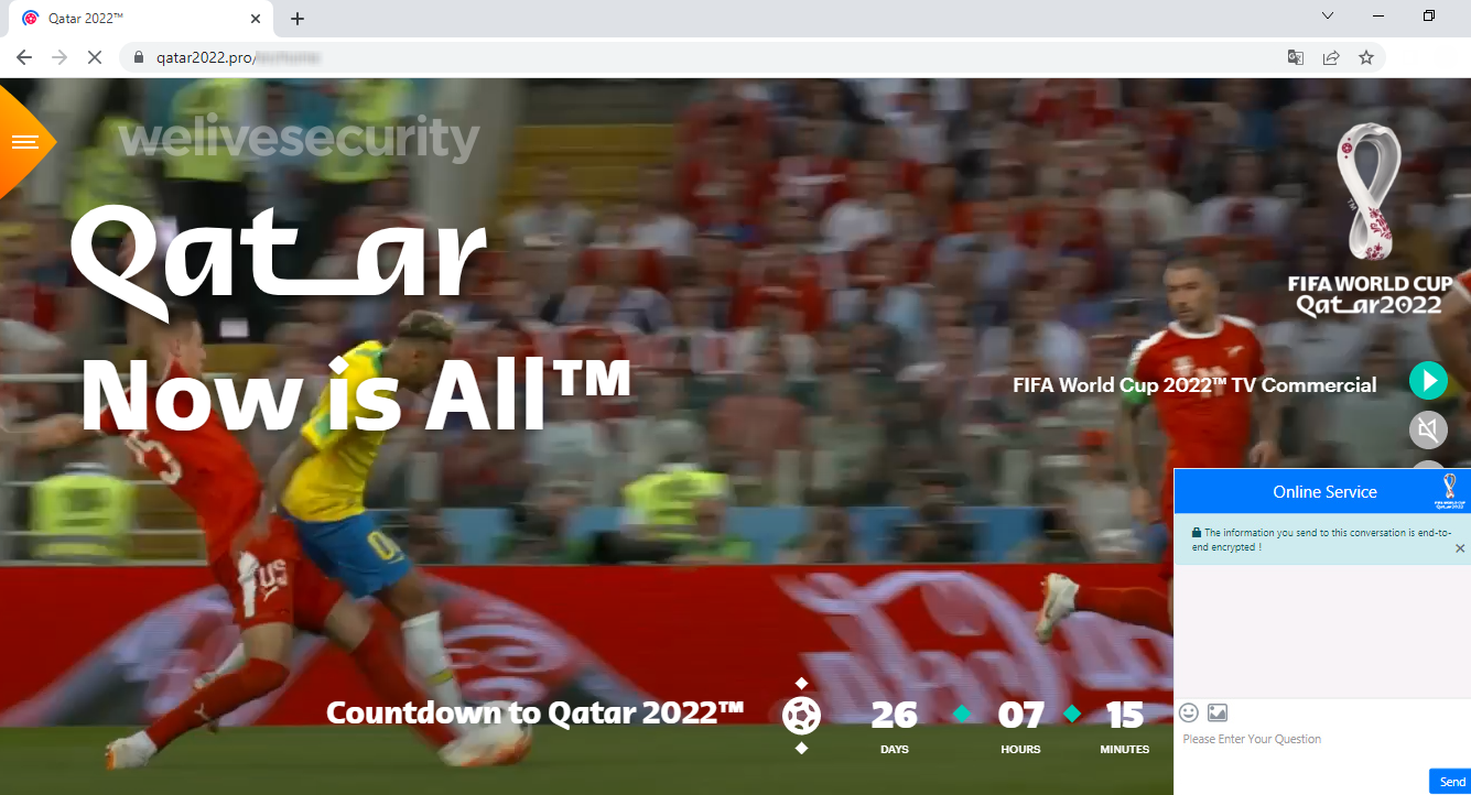 FIFA fake copy of the official website