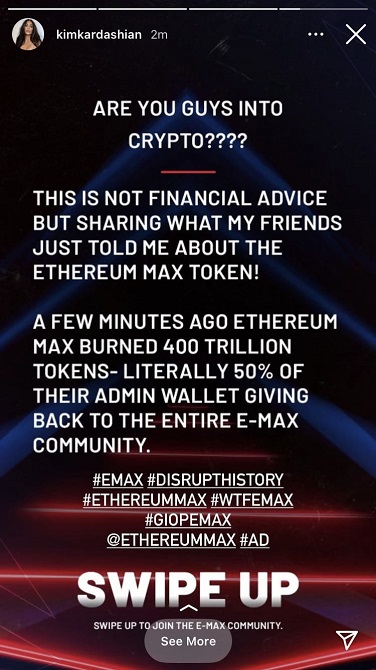 Kim Kardashian West Crypto ad