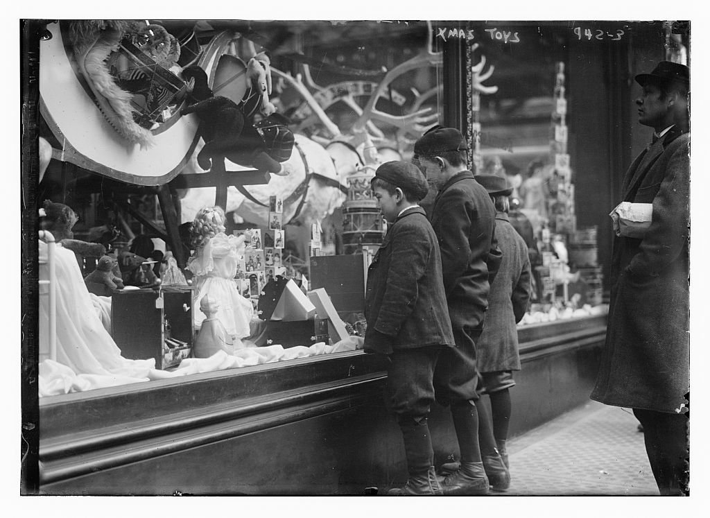 children would gaze and gawk at the toys
