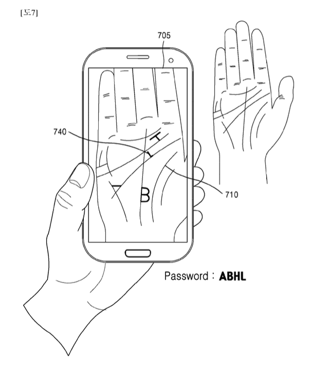samsung palm scanning patent