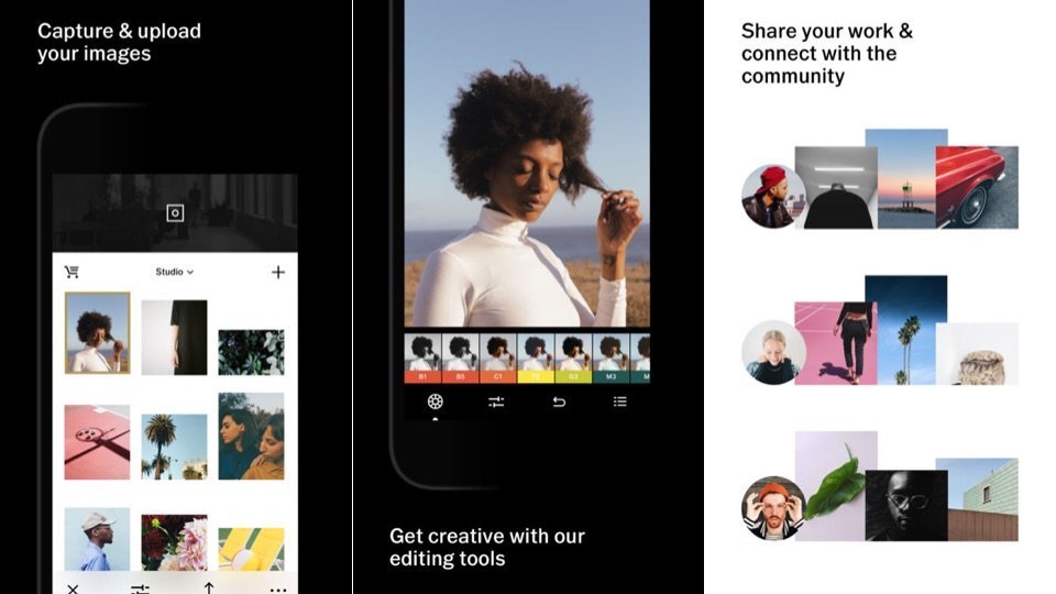 vsco is an excellent photo editing tool and social network