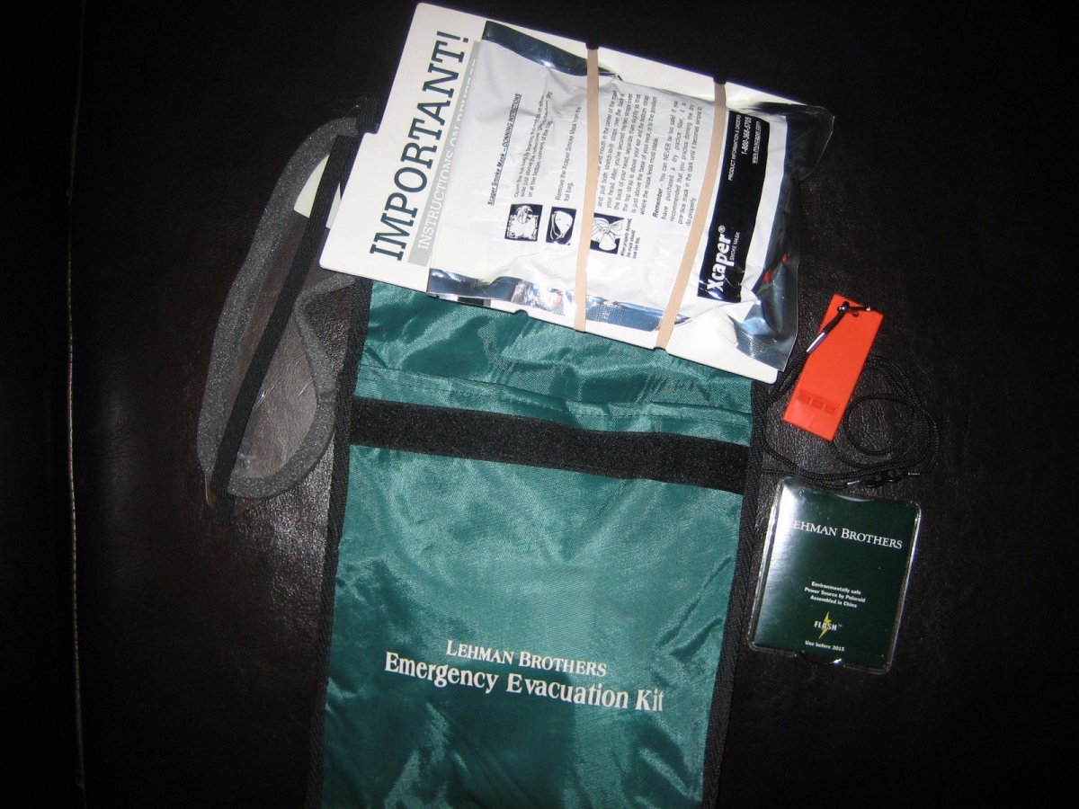 lehman brothers emergency evacuation kit