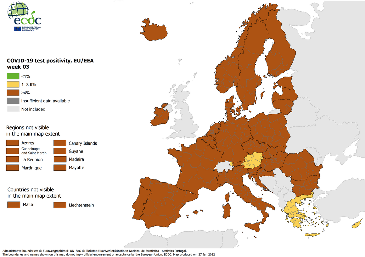 2022w03 COVID19 EU EEA National Positivity Rate