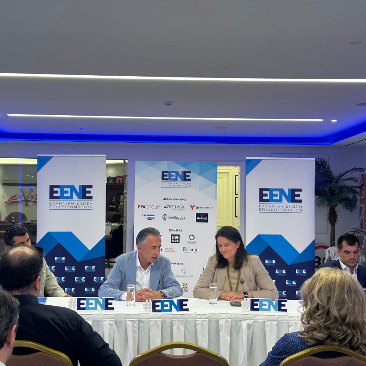 H Υπουργός Εργασίας και Κοινωνικής Ασφάλισης, Νίκη Κεραμέως και ο Προέδρος της Ε.ΕΝ.Ε., Κρίστιαν Χατζημηνάς