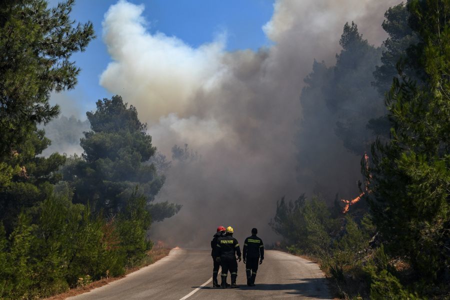 Πυρκαγία στην περιοχή Δρυμώνα Ελυμνίων Ευβοίας