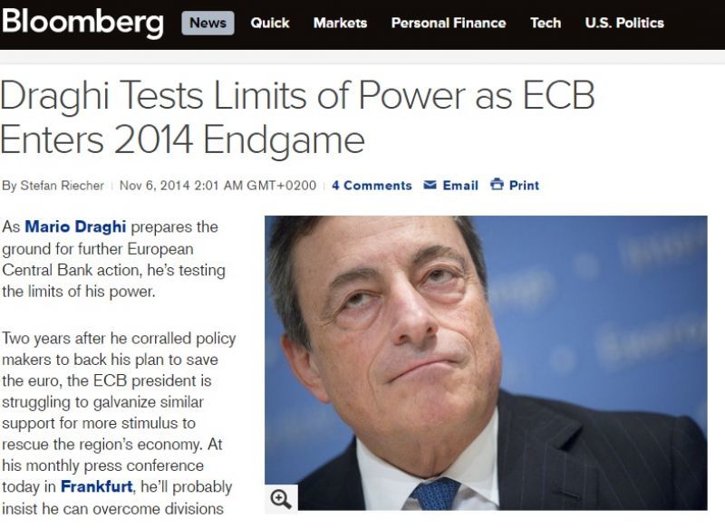 Bloomberg: Ο Ντράγκι δοκιμάζει τα όρια της εξουσίας του