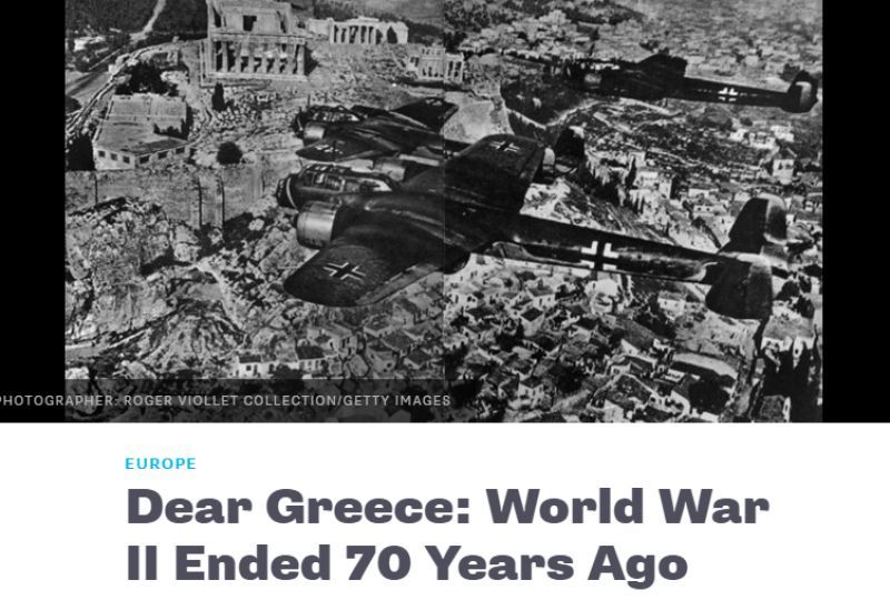 Bloomberg: "Αγαπητή Ελλάδα, ο πόλεμος τέλειωσε πριν 70 χρόνια"