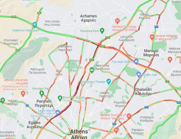 Μποτιλιάρισμα στον Κηφισό μετά από καραμπόλα τεσσάρων οχημάτων