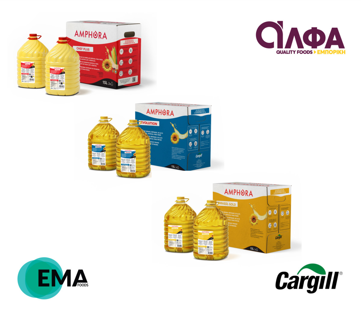 Η ΑΛΦΑ Quality Foods «φέρνει» τα επαγγελματικά έλαια Amphora στην Κύπρο