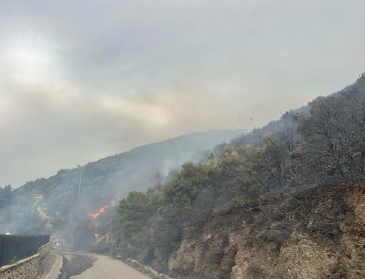 Σε ύφεση η φωτιά που ξέσπασε στη Λευκάδα