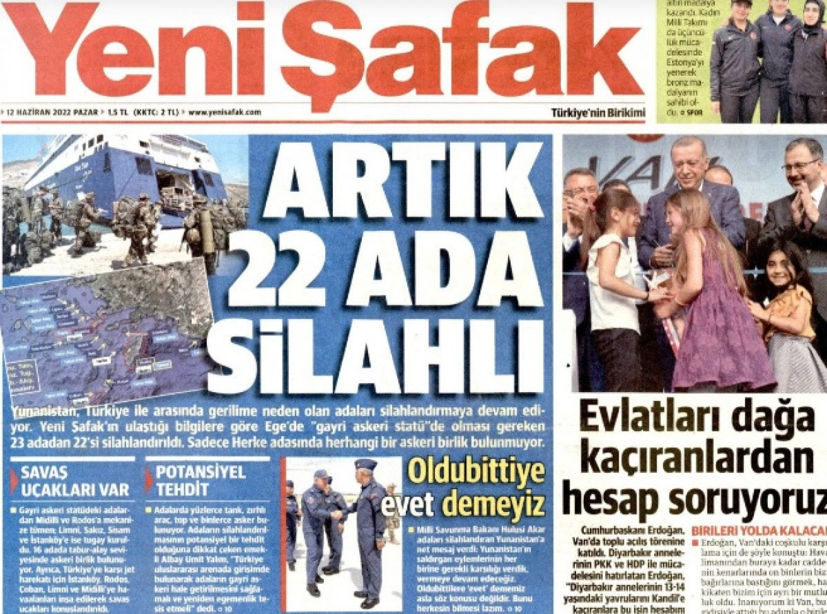 Τουρκικός Τύπος: Έχουμε κυριαρχία σε νησιά όπως Λέσβος, Χίος, Ρόδος