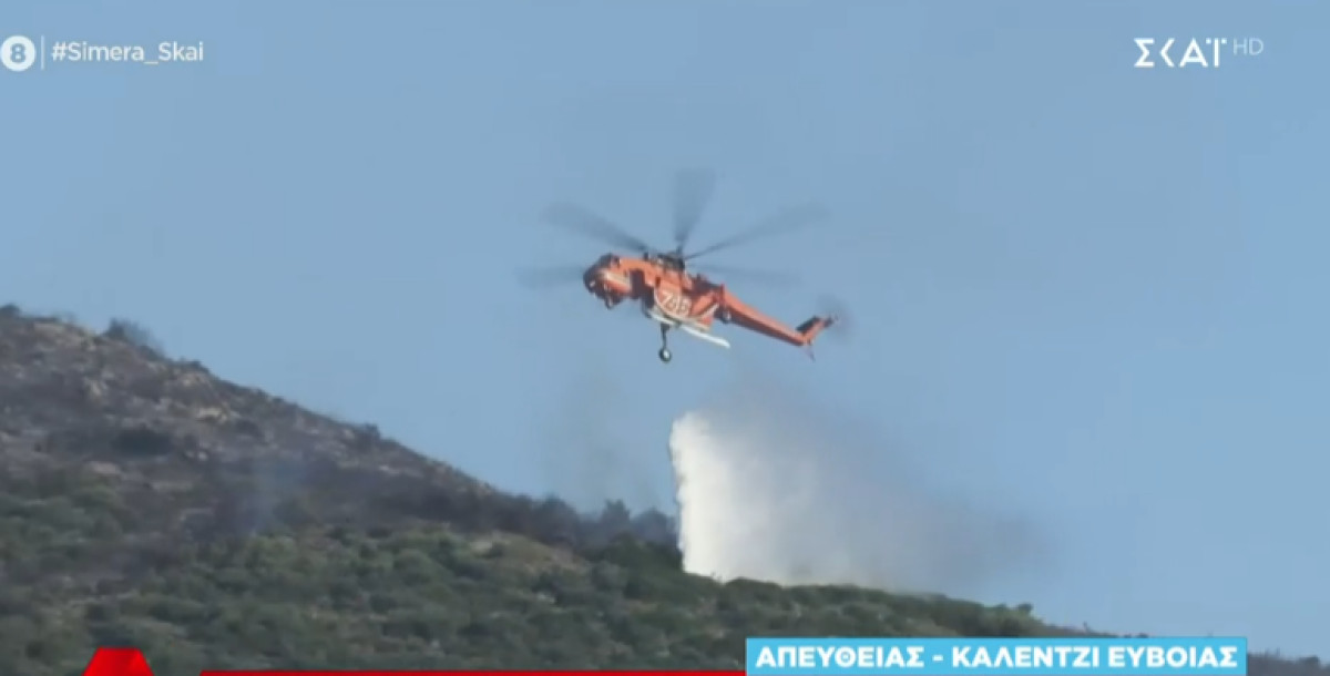 Φωτιά στο Αλιβέρι: Βελτιωμένη εικόνα, καθώς επιχειρούν εναέρια μέσα