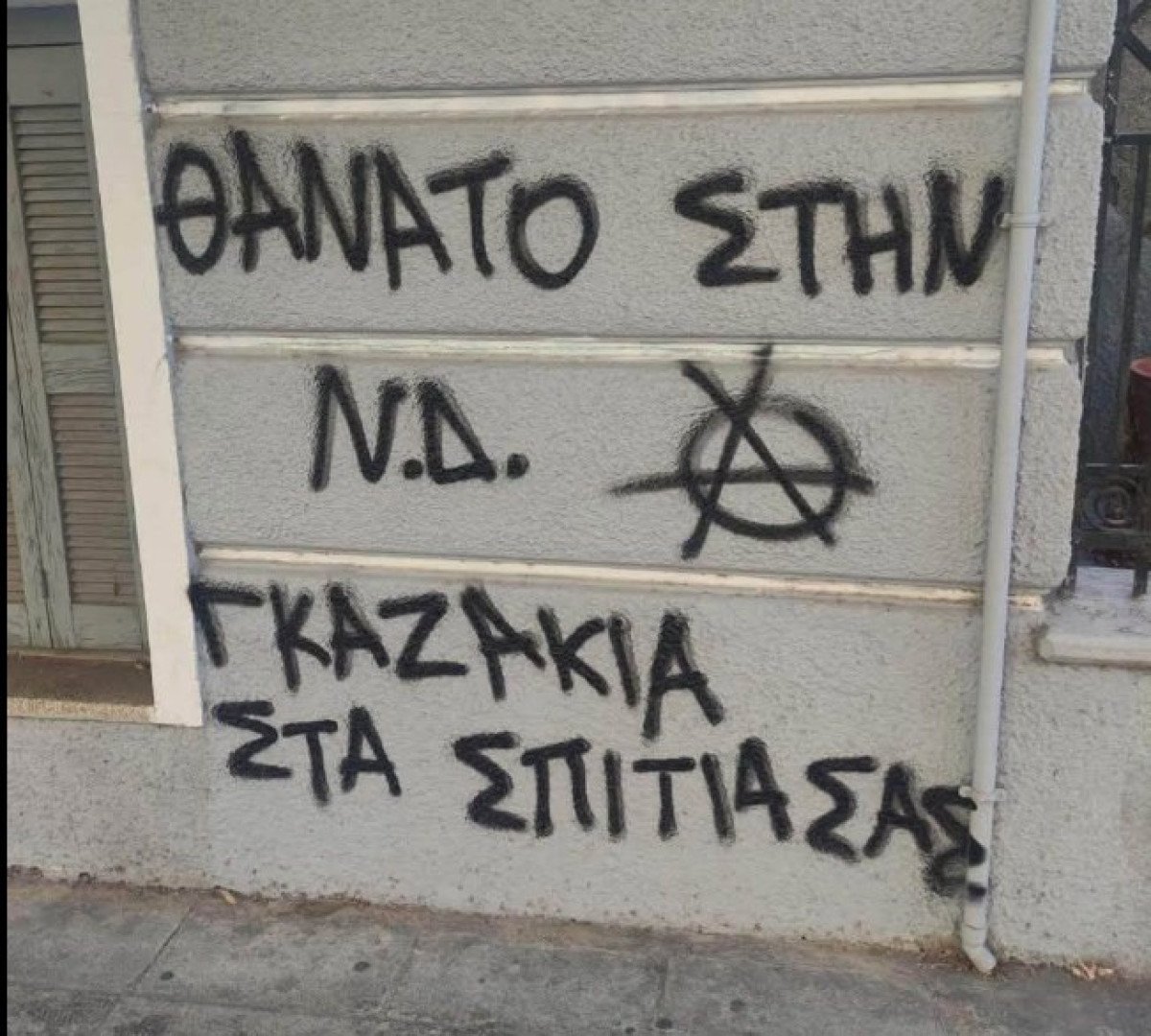 Απειλητικά συνθήματα έξω από το σπίτι της Βολουδάκη: Σφοδρή καταδίκη από την κυβέρνηση
