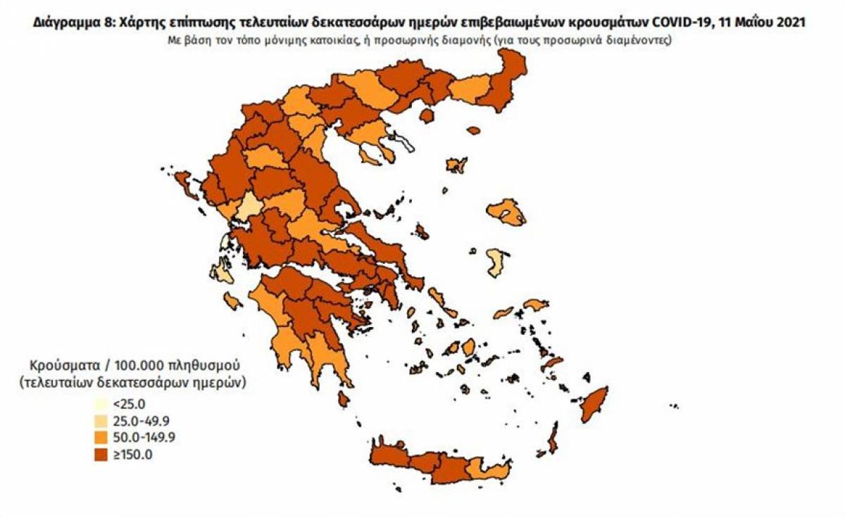 Διασπορά κρουσμάτων: 1.356 στην Αττική, 343 στη Θεσσαλονίκη