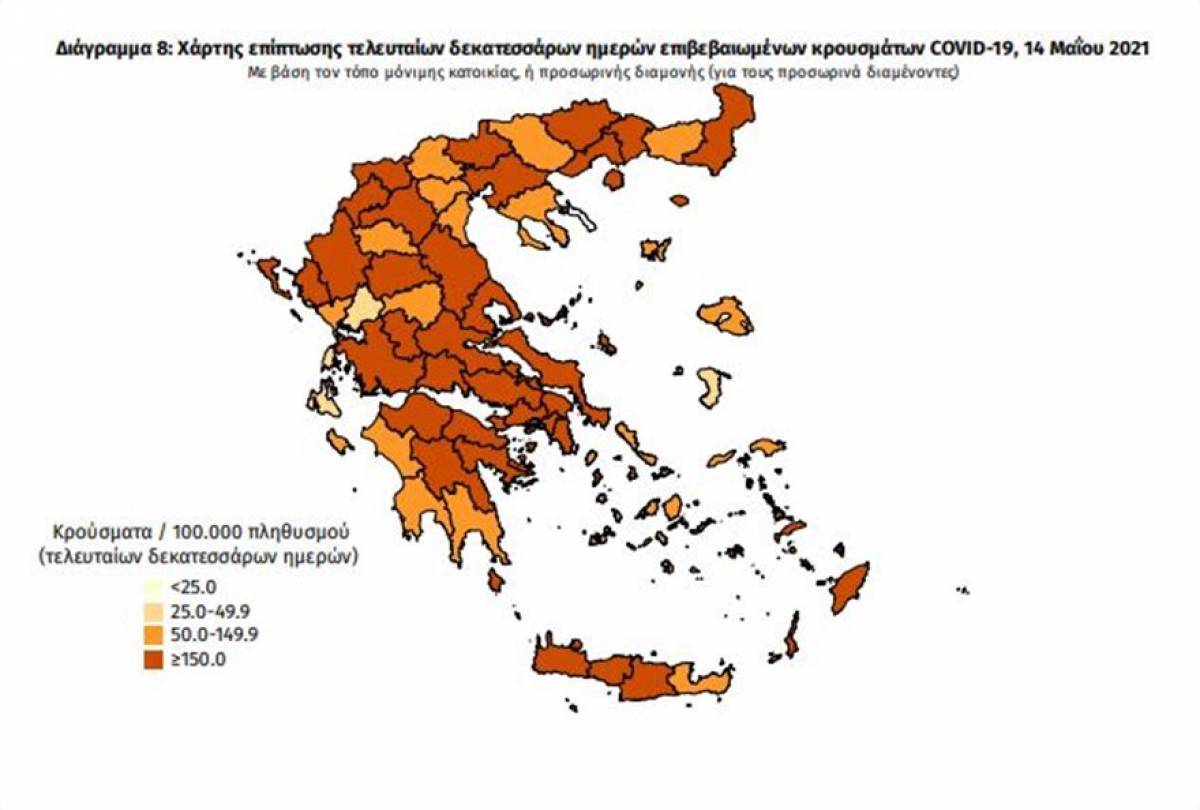 Διασπορά κρουσμάτων: 1.077 στην Αττική, 215 στη Θεσσαλονίκη
