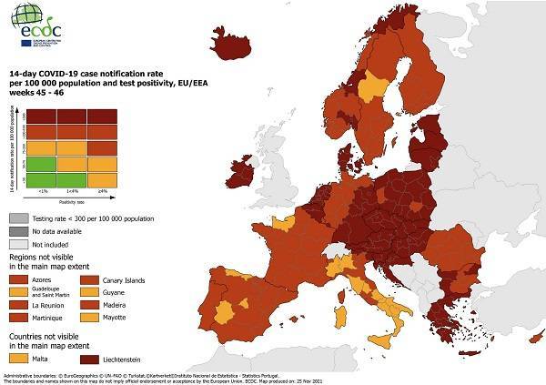 ECDC: Στο βαθύ κόκκινο παραμένει η Ελλάδα
