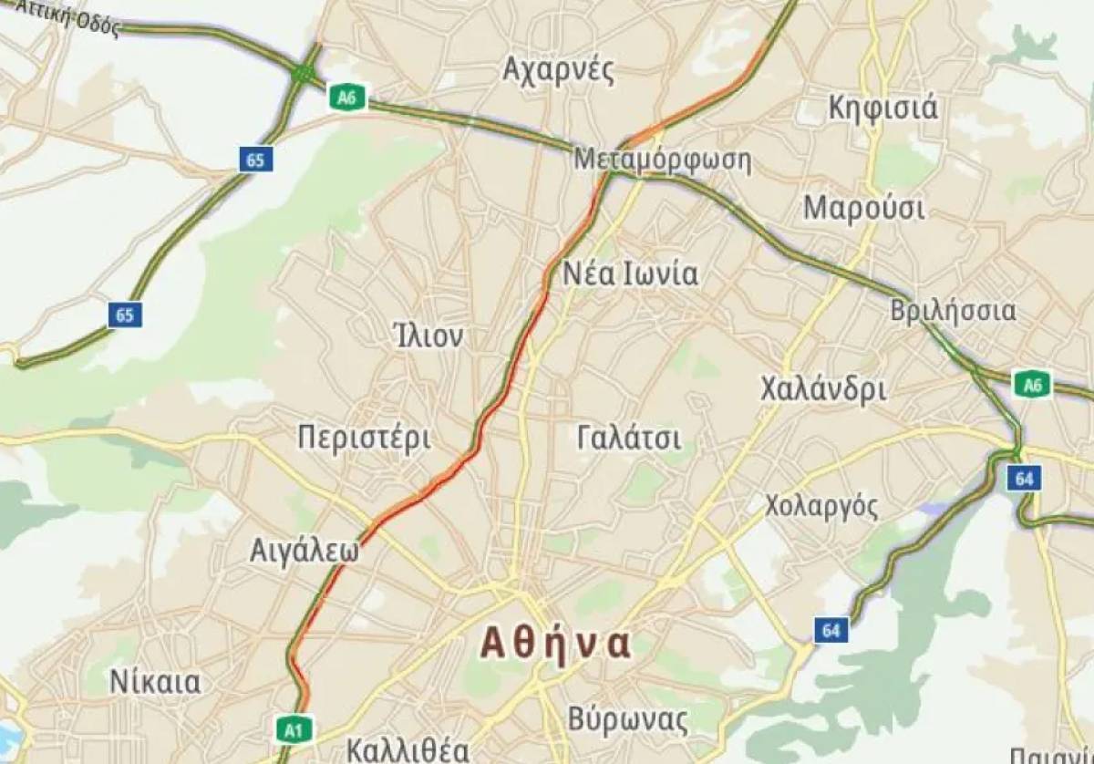 Κηφισός: Μποτιλιάρισμα χιλιομέτρων μετά από καραμπόλα