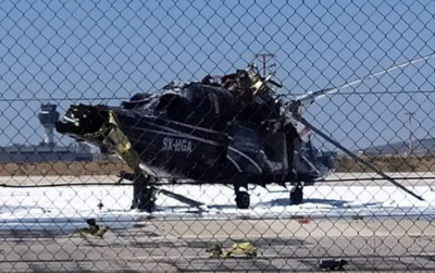 Ελικόπτερο πήρε φωτιά κατά την απογείωση στο «Ελ. Βενιζέλος»