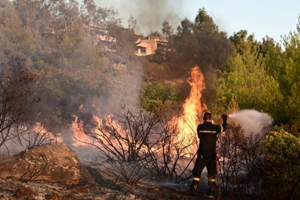 Φωτιά στην Πεντέλη - Συναγερμός στην Πυροσβεστική