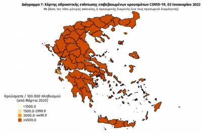 Διασπορά κρουσμάτων: 13.104 στην Αττική, 3.856 στη Θεσσαλονίκη