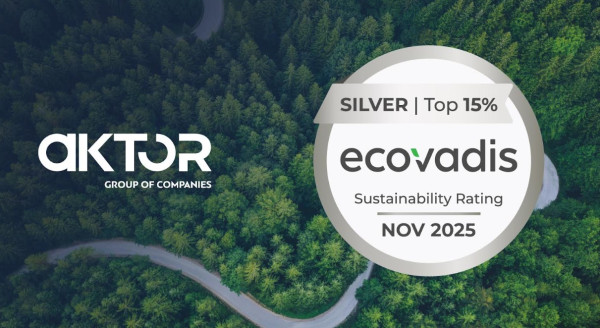 Ο Όμιλος AKTOR απέσπασε τη διάκριση “Silver Medal Award” από την EcoVadis
