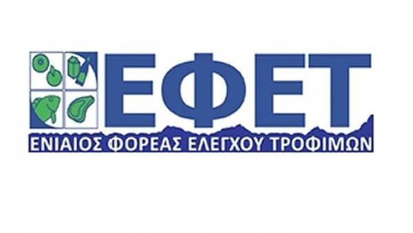 ΕΦΕΤ: Πρόστιμα 98.700 ευρώ σε επιχειρήσεις τροφίμων