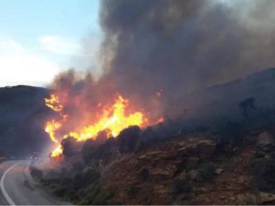 Πυρκαγιά στην Άνδρο: Εκκενώθηκαν δύο χωριά-Ενισχύθηκαν οι πυροσβεστικές δυνάμεις (vid)