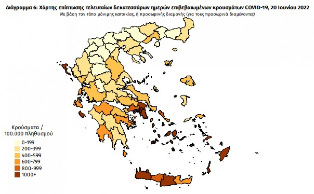 Διασπορά κρουσμάτων: 2.765 στην Αττική, 389 στη Θεσσαλονίκη