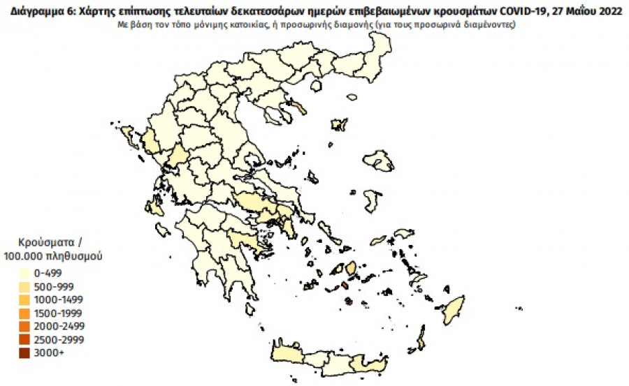 Διασπορά κρουσμάτων: 2.296 στην Αττική, 309 στη Θεσσαλονίκη