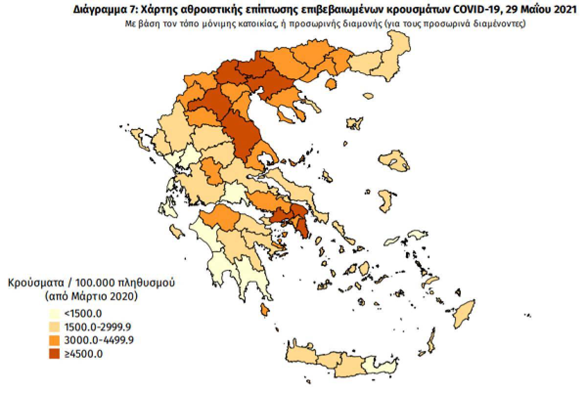 Διασπορά κρουσμάτων: 656 στην Αττική - 140 στη Θεσσαλονίκη