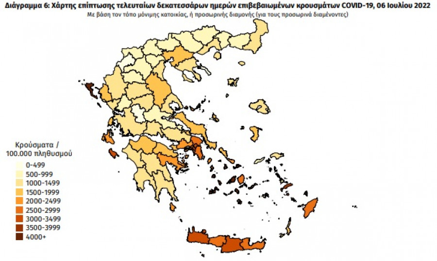 Διασπορά κρουσμάτων: 10.878 στην Αττική, 1.909 στη Θεσσαλονίκη