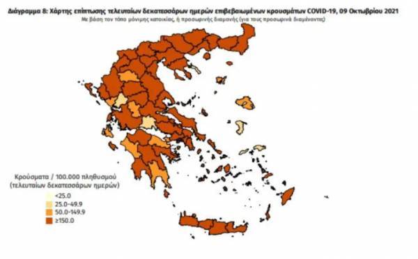 Διασπορά κρουσμάτων: 528 στην Αττική, 335 στη Θεσσαλονίκη- Τριψήφια κι η Λάρισα
