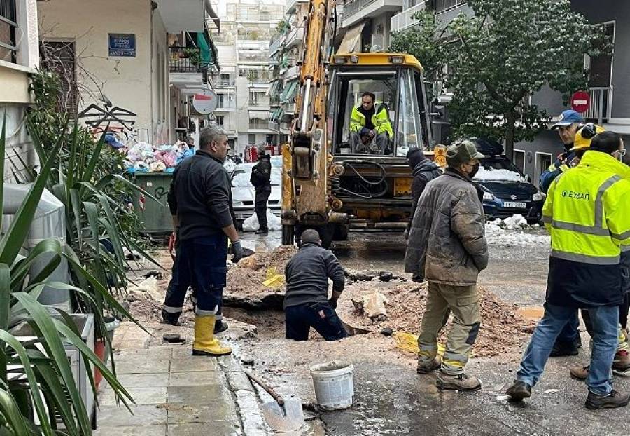 Λήξη συναγερμού στο Παγκράτι μετά τη βλάβη στον αγωγό αερίου