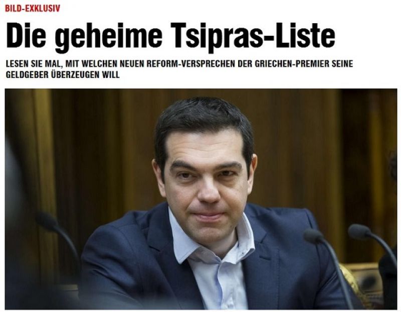 Bild: Η "μυστική λίστα" μεταρρυθμίσεων του Αλέξη Τσίπρα