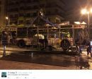 Επεισόδια στην Πατησίων: Πυρπόλησαν λεωφορείο και τρόλεϊ
