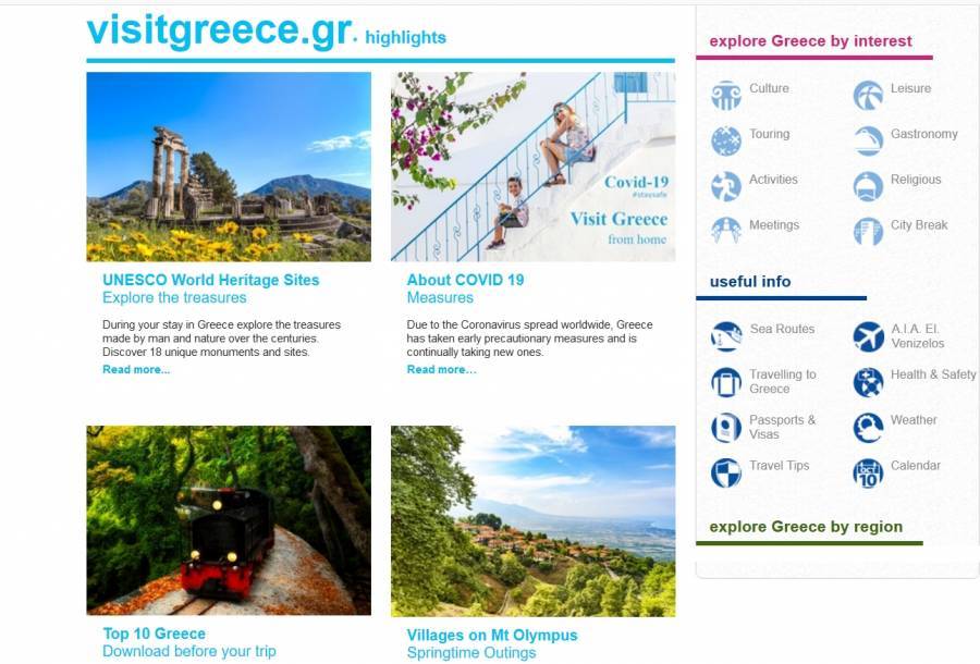 ΕΟΤ: Ενημερωτική ενότητα γύρω από τον κορονοϊό στο visitgreece.gr