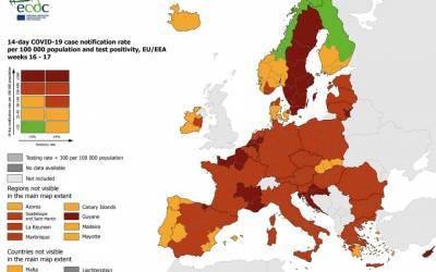 Κορονοϊός: Η εικόνα της Ελλάδας στους χάρτες του ECDC