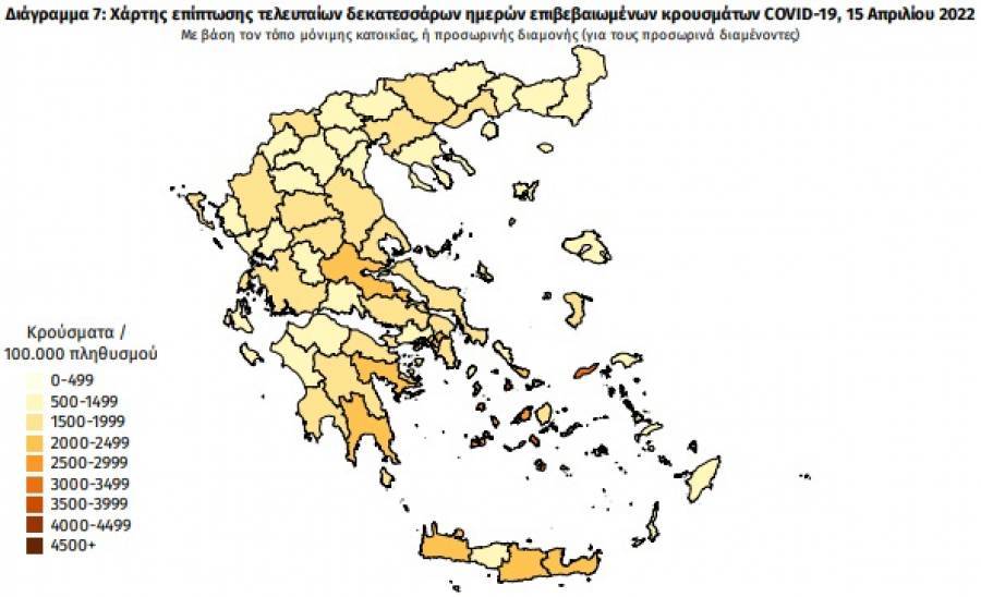 Διασπορά κρουσμάτων: 3.281 στην Αττική, 948 στη Θεσσαλονίκη