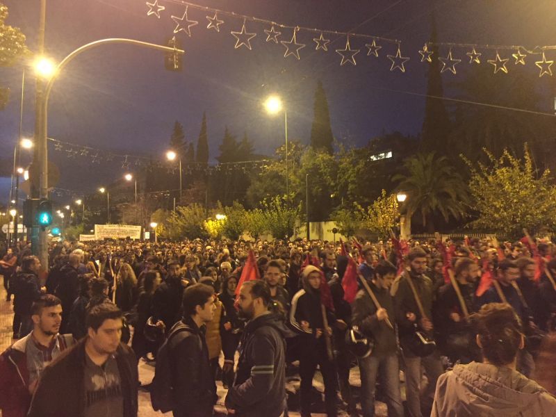 Ολοκληρώθηκε η πορεία για την 44η επέτειο του Πολυτεχνείου