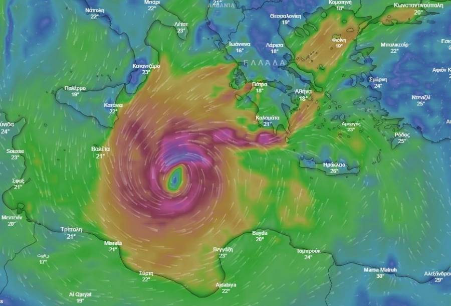 Η πορεία του κυκλώνα Ζορμπά σε ζωντανή μετάδοση (live)