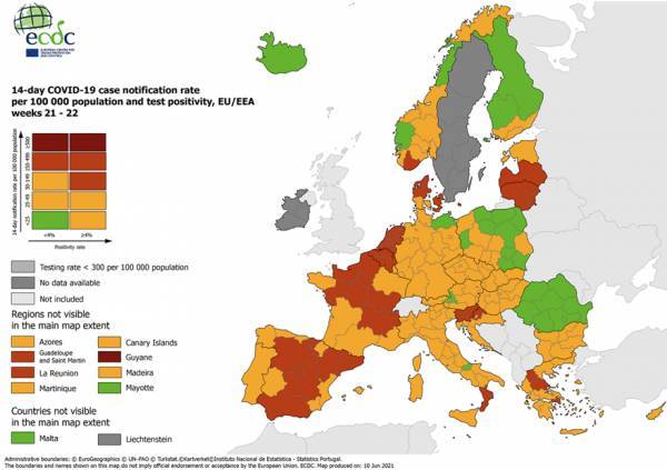 Χάρτης ECDC: Περισσότερο «κίτρινο», παρά «κόκκινο» στην Ελλάδα