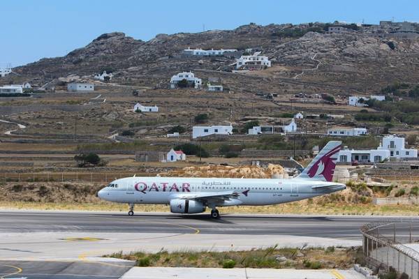 «Καλωσόρισμα» της Qatar Airways στο αεροδρόμιο Μυκόνου