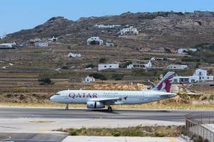 «Καλωσόρισμα» της Qatar Airways στο αεροδρόμιο Μυκόνου