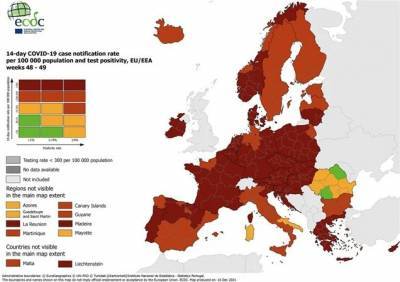 ECDC: Στο «βαθύ κόκκινο» ολόκληρη η Ελλάδα